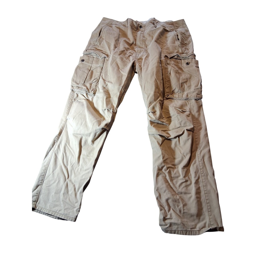 Levis Mens Cargo Pants Tan Khaki Multi Pocket Straight Leg 38x32 12462-0010